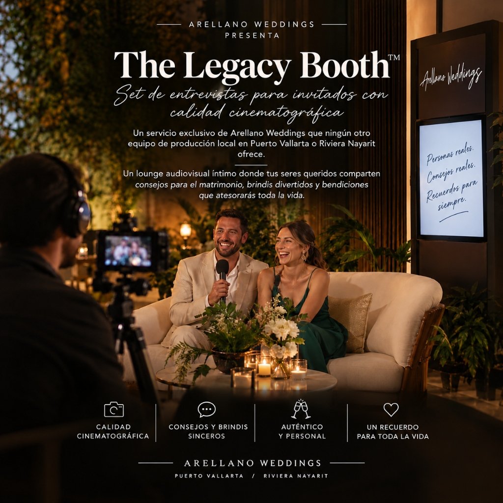 The Legacy Booth™ - Set de entrevistas cinematográficas para invitados de Arellano Weddings
